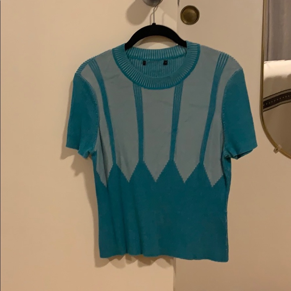 Turquoise vintage sweater top